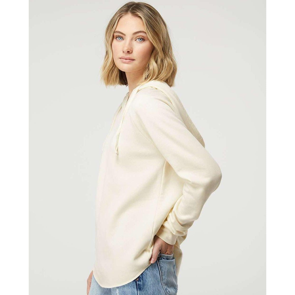 no-logo Independent Trading Co. Ladies Lightweight California Wave Wash Hooded Sweatshirt-Ladies Layering-Independent Trading Co.-Thread Logic