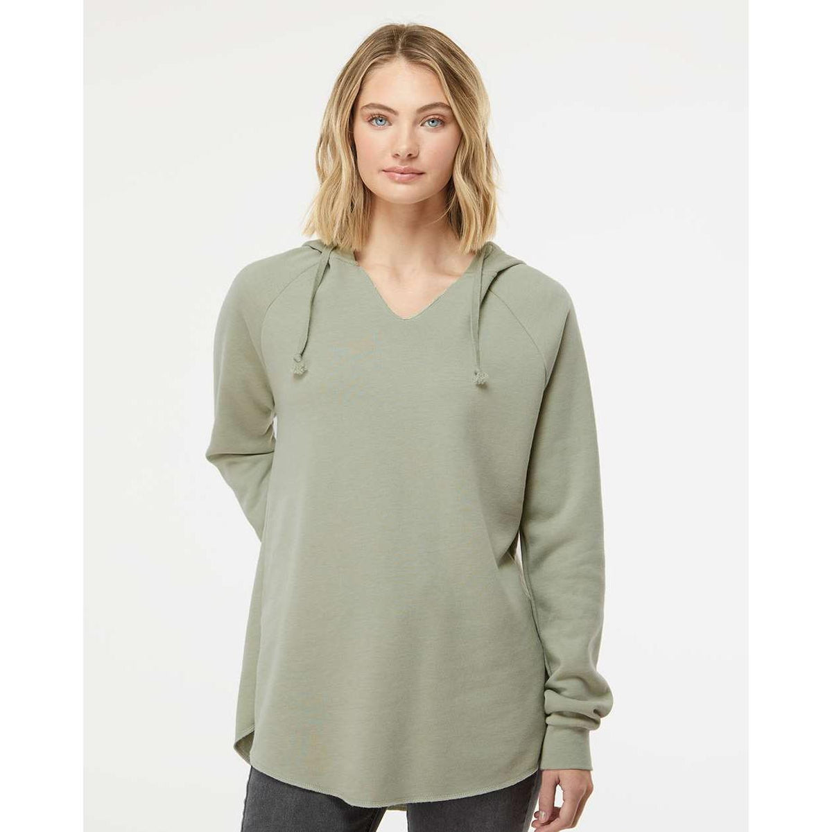no-logo Independent Trading Co. Ladies Lightweight California Wave Wash Hooded Sweatshirt-Ladies Layering-Independent Trading Co.-Thread Logic