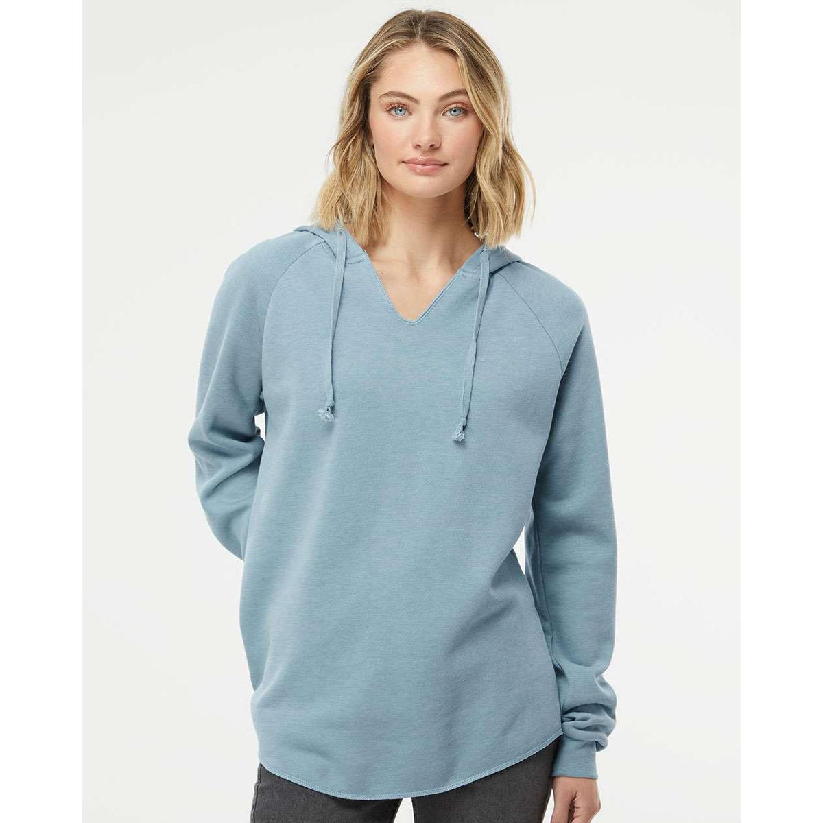 no-logo Independent Trading Co. Ladies Lightweight California Wave Wash Hooded Sweatshirt-Ladies Layering-Independent Trading Co.-Thread Logic