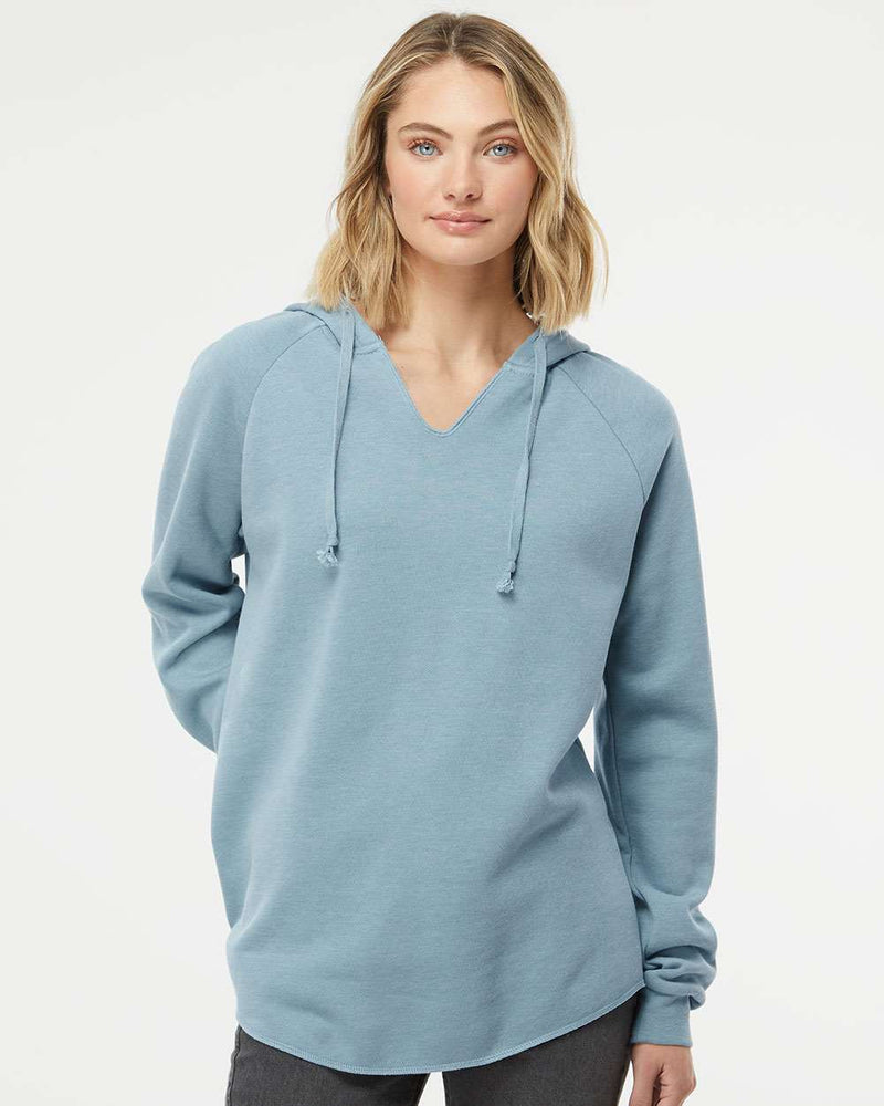 no-logo Independent Trading Co. Ladies Lightweight California Wave Wash Hooded Sweatshirt-Ladies Layering-Independent Trading Co.-Thread Logic