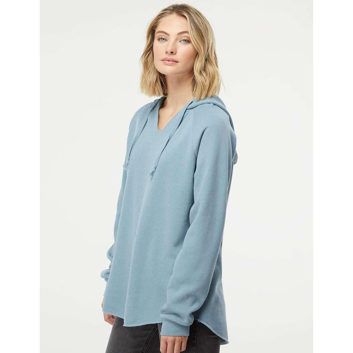 no-logo Independent Trading Co. Ladies Lightweight California Wave Wash Hooded Sweatshirt-Ladies Layering-Independent Trading Co.-Thread Logic