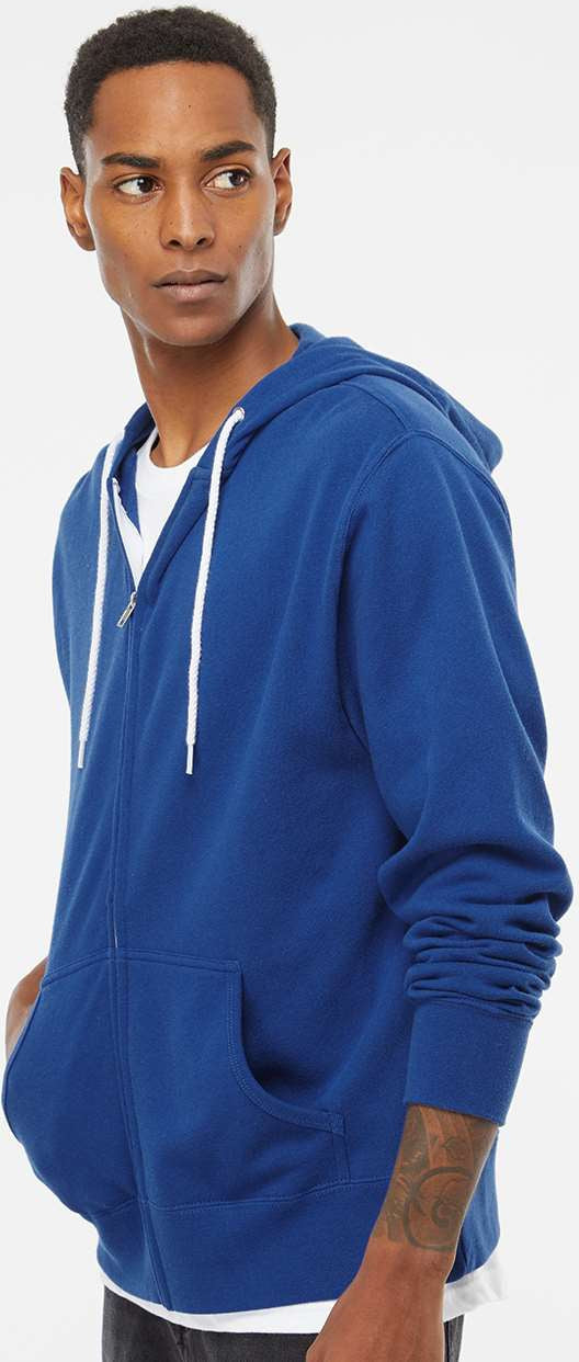 no-logo Independent Trading Co. Lightweight Full-Zip Hooded Sweatshirt-Men's Layering-Independent Trading Co.-Thread Logic