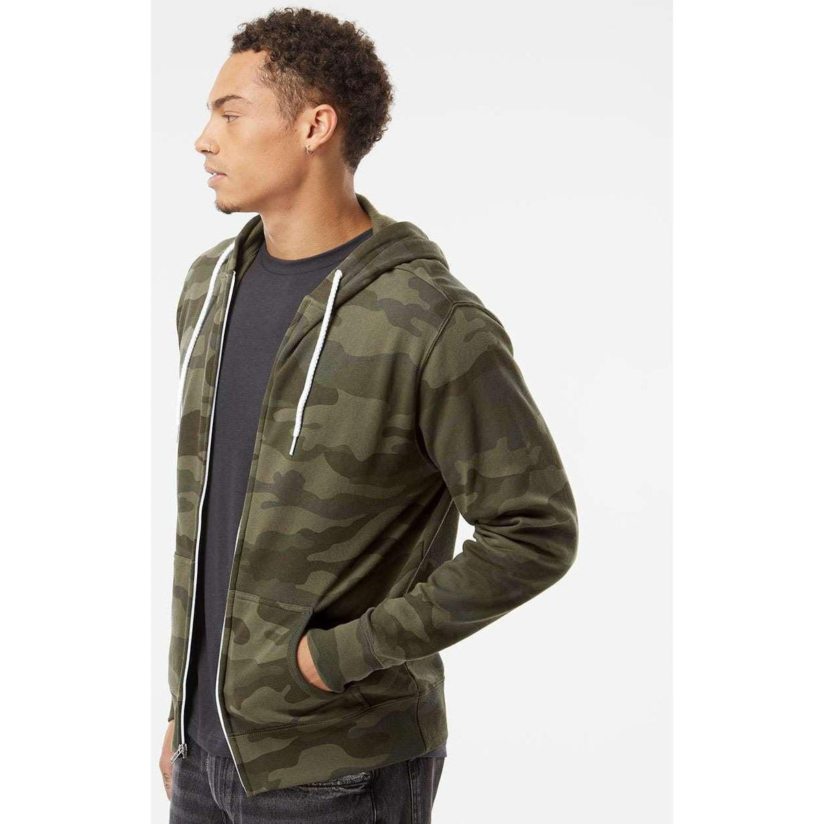 no-logo Independent Trading Co. Lightweight Full-Zip Hooded Sweatshirt-Men's Layering-Independent Trading Co.-Thread Logic