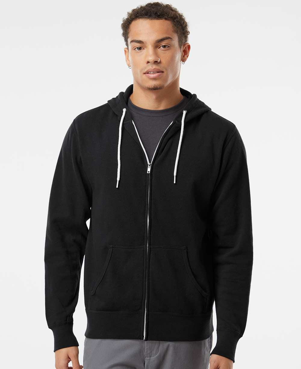 no-logo Independent Trading Co. Lightweight Full-Zip Hooded Sweatshirt-Men's Layering-Independent Trading Co.-Thread Logic