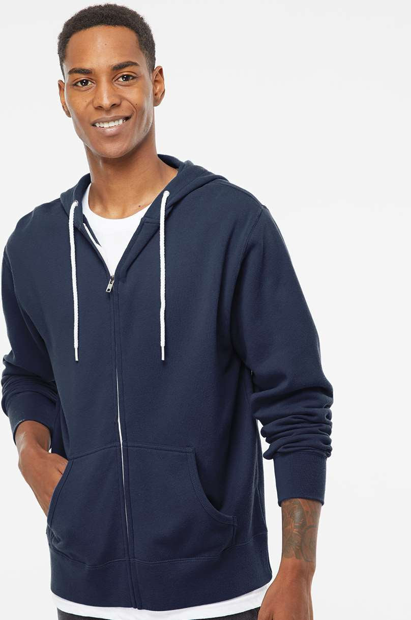no-logo Independent Trading Co. Lightweight Full-Zip Hooded Sweatshirt-Men's Layering-Independent Trading Co.-Thread Logic