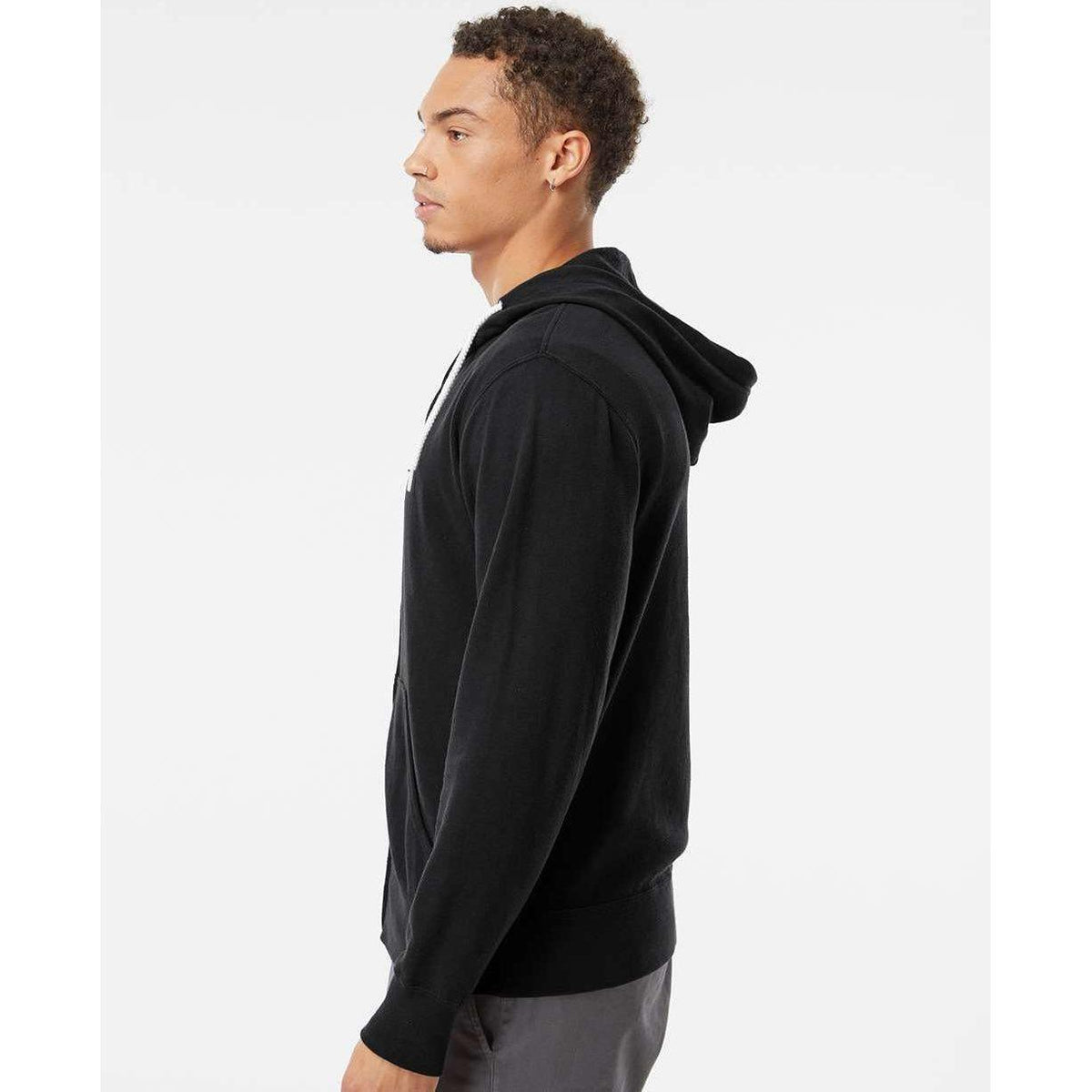 no-logo Independent Trading Co. Lightweight Full-Zip Hooded Sweatshirt-Men's Layering-Independent Trading Co.-Thread Logic