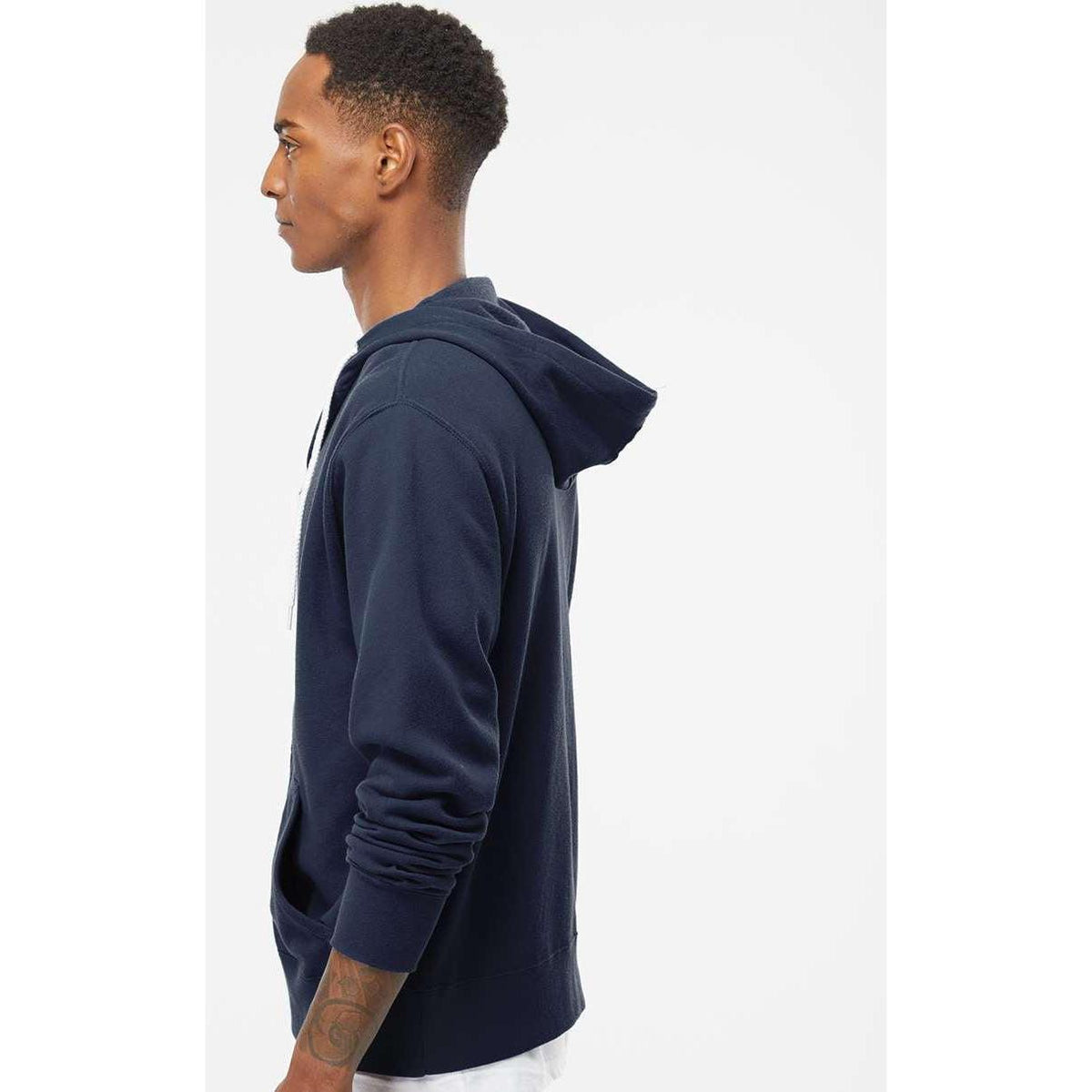 no-logo Independent Trading Co. Lightweight Full-Zip Hooded Sweatshirt-Men's Layering-Independent Trading Co.-Thread Logic