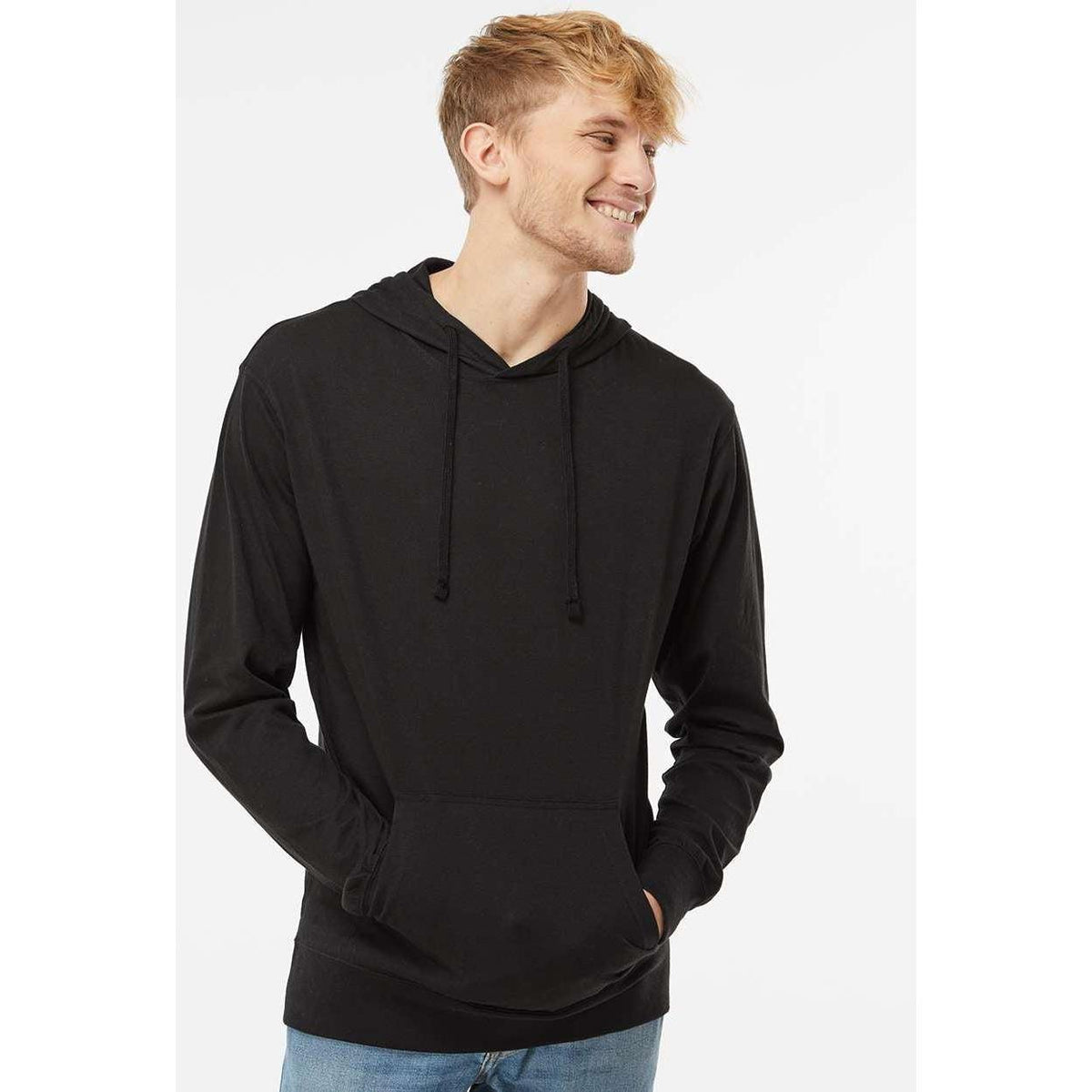 no-logo Independent Trading Co. Lightweight Hooded Pullover T-Shirt -Men's T Shirts-Independent Trading Co.-Thread Logic