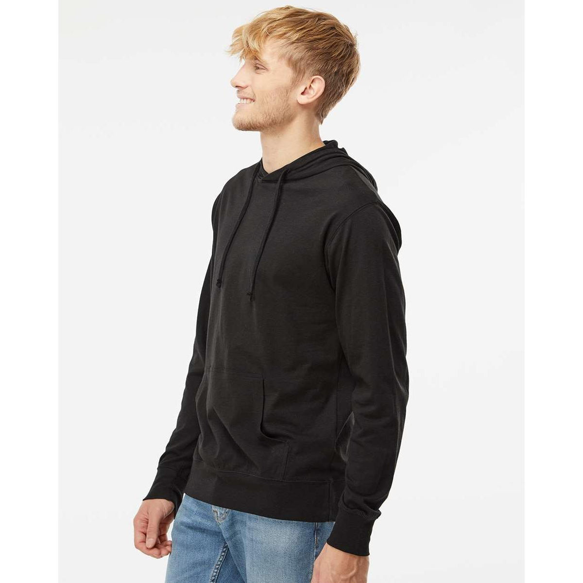 no-logo Independent Trading Co. Lightweight Hooded Pullover T-Shirt -Men's T Shirts-Independent Trading Co.-Thread Logic