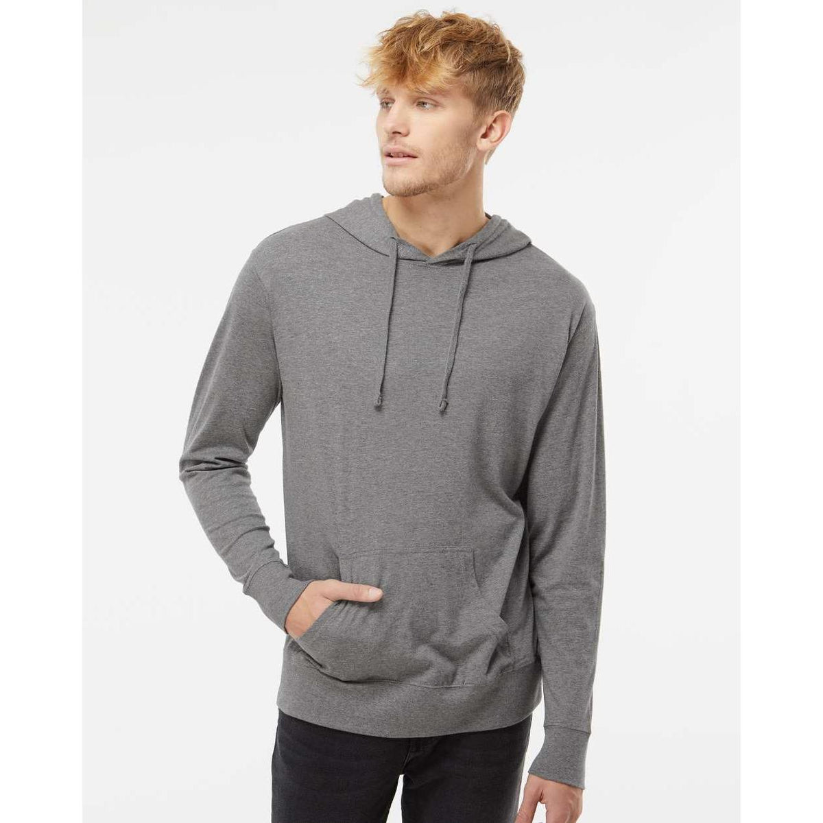 no-logo Independent Trading Co. Lightweight Hooded Pullover T-Shirt -Men's T Shirts-Independent Trading Co.-Thread Logic