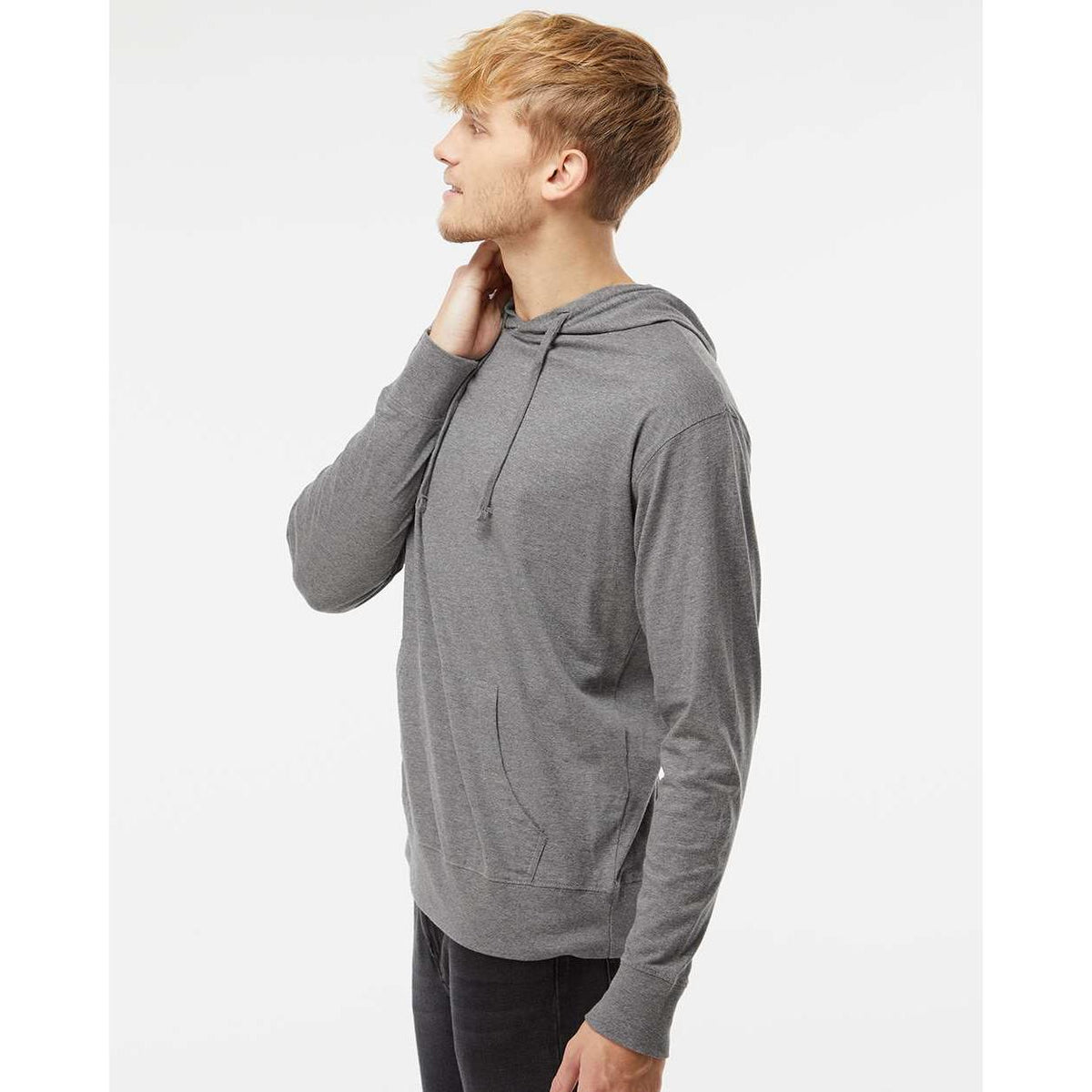 no-logo Independent Trading Co. Lightweight Hooded Pullover T-Shirt -Men's T Shirts-Independent Trading Co.-Thread Logic