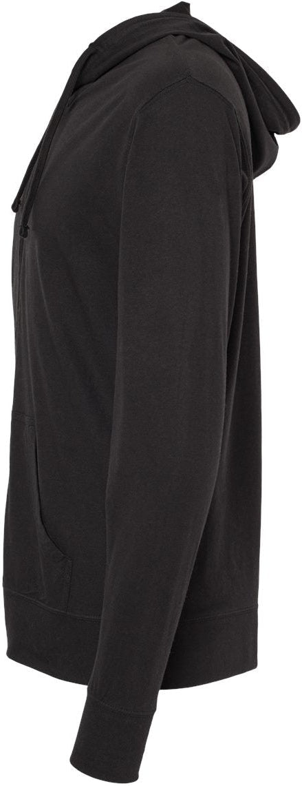 no-logo Independent Trading Co. Lightweight Jersey Full-Zip Hooded T-Shirt -Men's Layering-Independent Trading Co.-Thread Logic