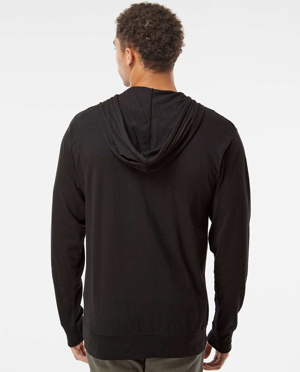 no-logo Independent Trading Co. Lightweight Jersey Full-Zip Hooded T-Shirt -Men's Layering-Independent Trading Co.-Thread Logic