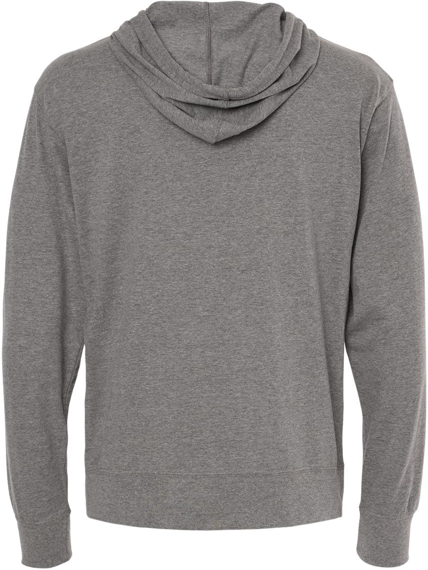 no-logo Independent Trading Co. Lightweight Jersey Full-Zip Hooded T-Shirt -Men's Layering-Independent Trading Co.-Thread Logic