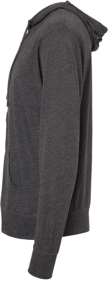 no-logo Independent Trading Co. Lightweight Jersey Full-Zip Hooded T-Shirt -Men's Layering-Independent Trading Co.-Thread Logic