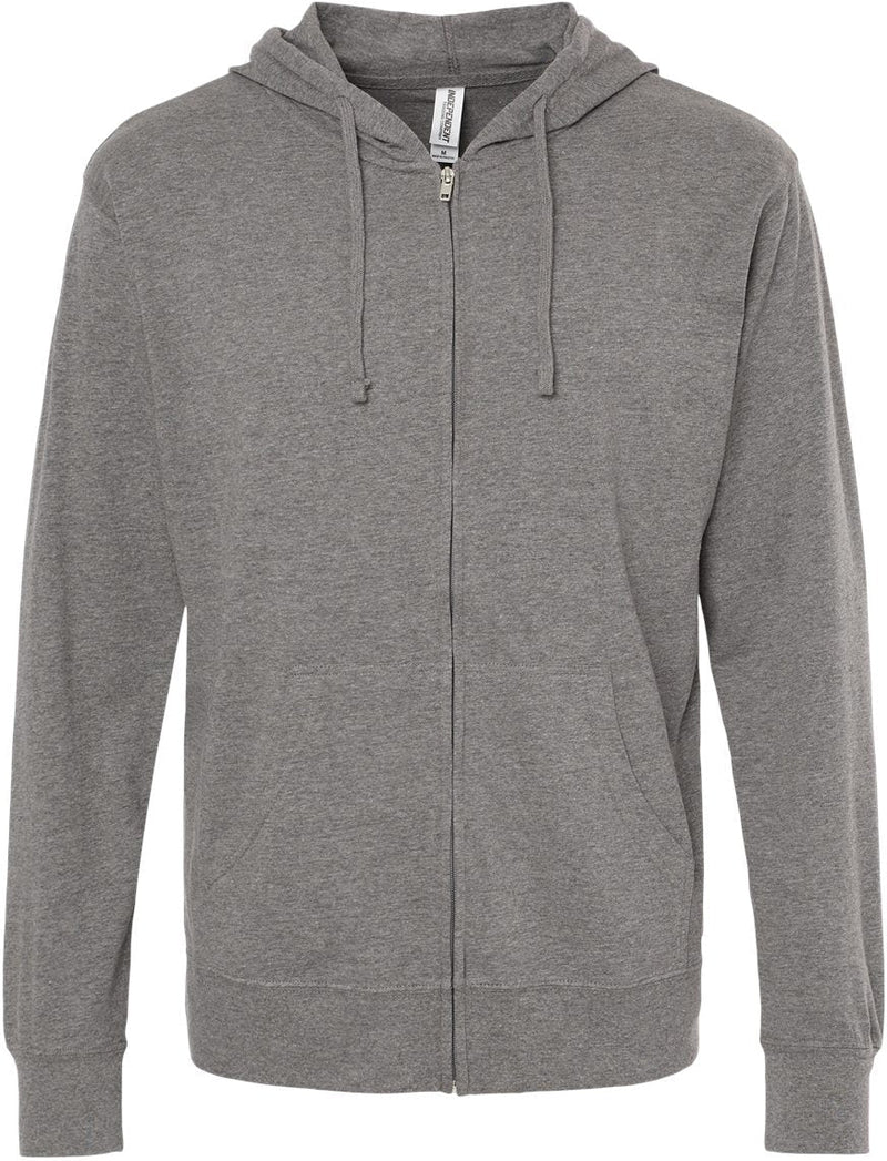 Independent Trading Co. Lightweight Jersey Full-Zip Hooded T-Shirt 