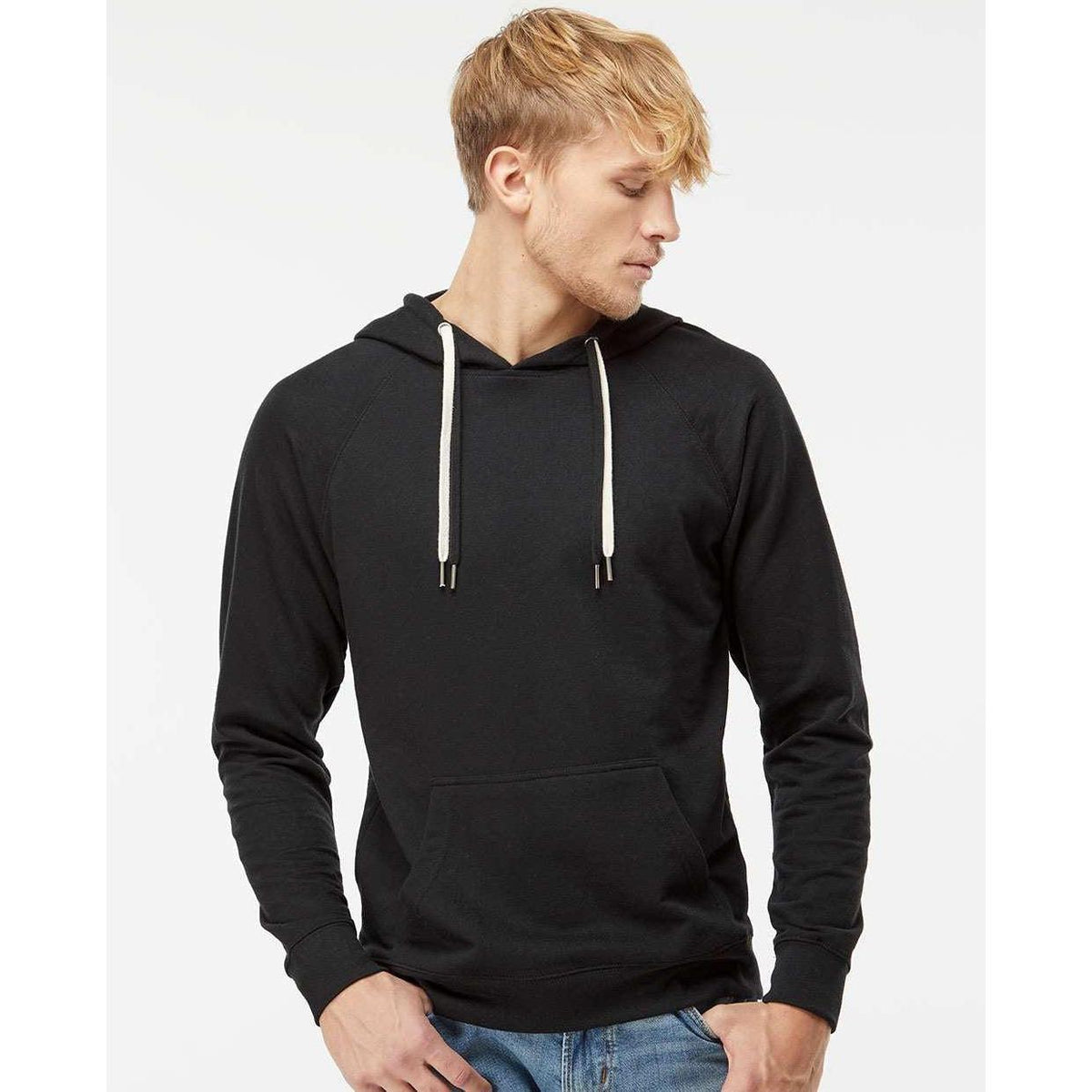 no-logo Independent Trading Co. Lightweight Loopback Terry Hooded Pullover-Men's Layering-Independent Trading Co.-Thread Logic