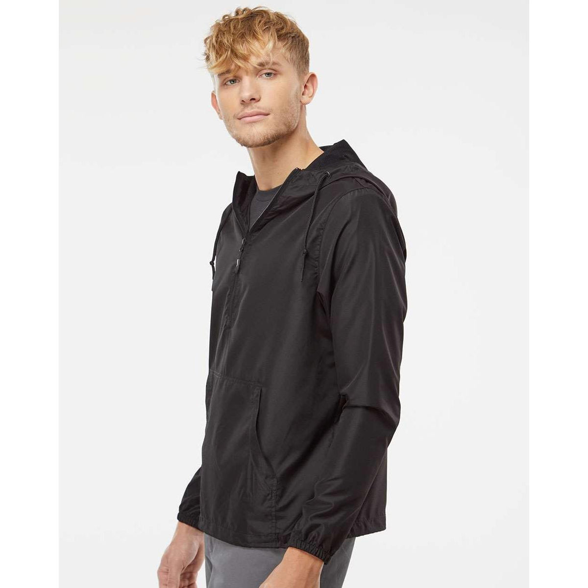 no-logo Independent Trading Co. Lightweight Windbreaker Pullover Jacket -Men's Jackets-Independent Trading Co.-Thread Logic
