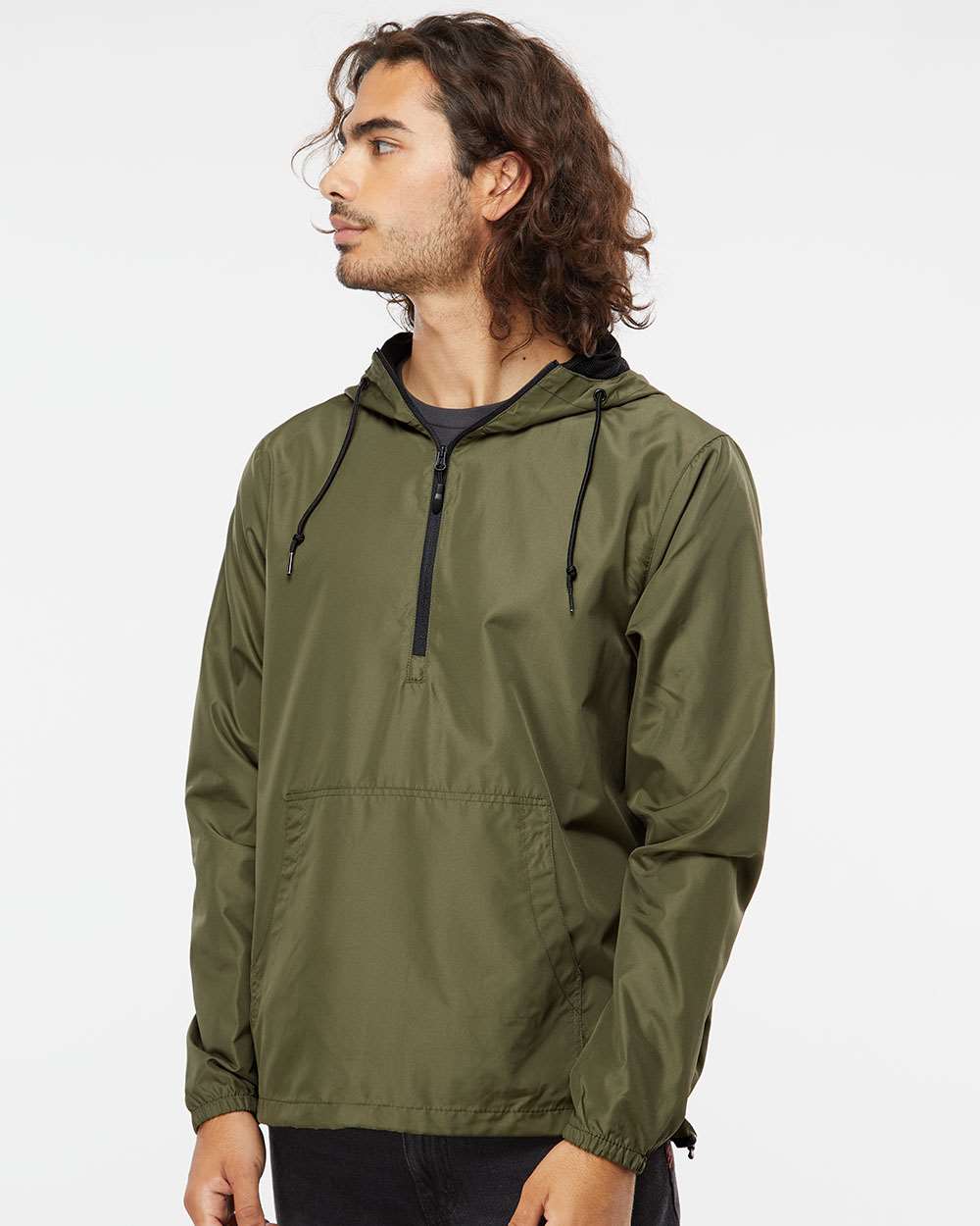 no-logo Independent Trading Co. Lightweight Windbreaker Pullover Jacket -Men's Jackets-Independent Trading Co.-Thread Logic