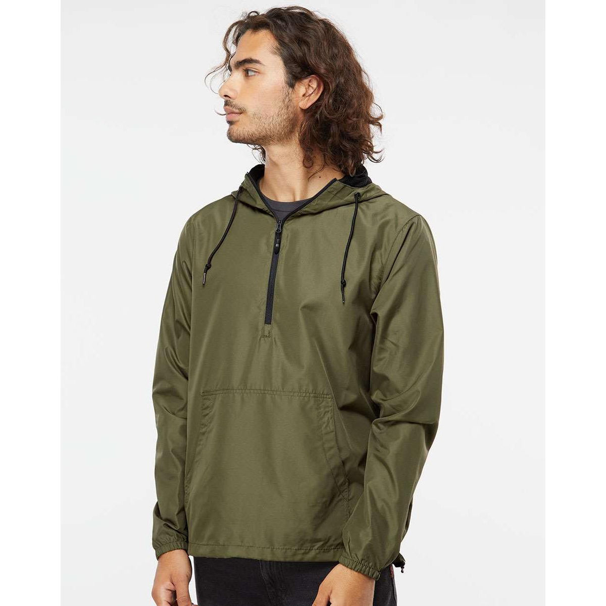 no-logo Independent Trading Co. Lightweight Windbreaker Pullover Jacket -Men's Jackets-Independent Trading Co.-Thread Logic