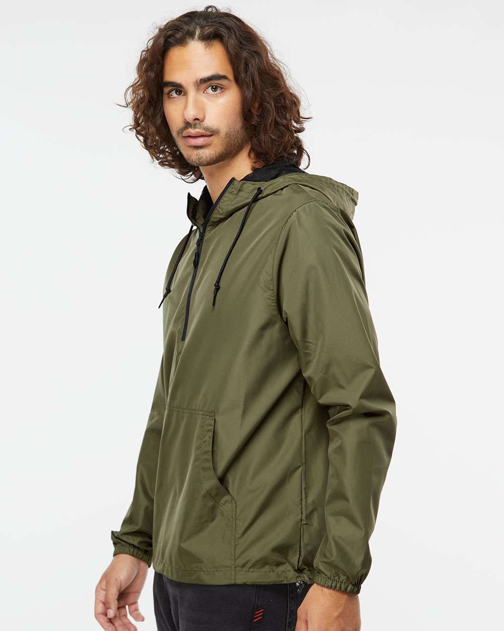 no-logo Independent Trading Co. Lightweight Windbreaker Pullover Jacket -Men's Jackets-Independent Trading Co.-Thread Logic