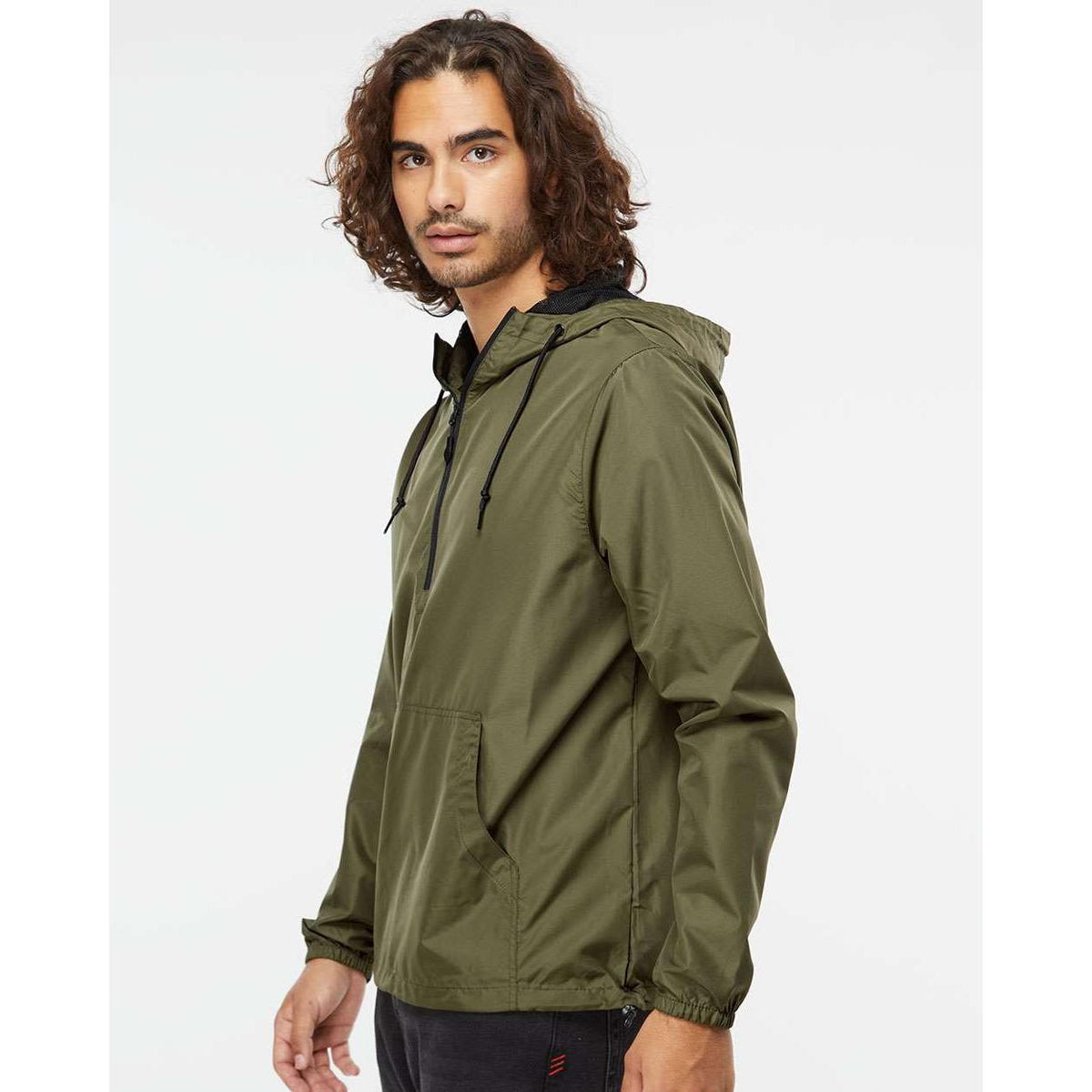no-logo Independent Trading Co. Lightweight Windbreaker Pullover Jacket -Men's Jackets-Independent Trading Co.-Thread Logic