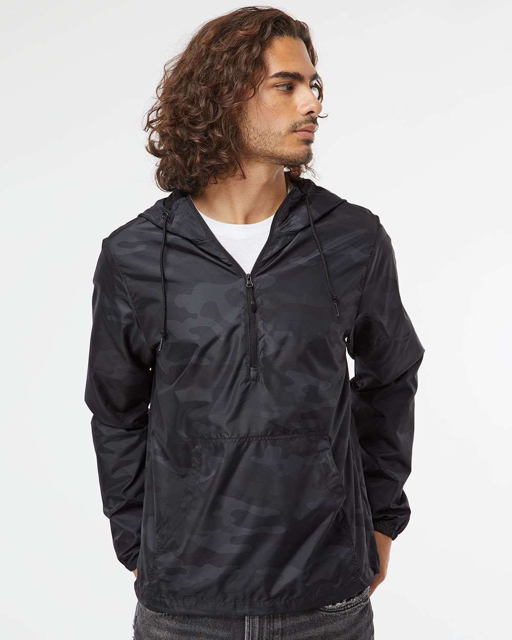 no-logo Independent Trading Co. Lightweight Windbreaker Pullover Jacket -Men's Jackets-Independent Trading Co.-Thread Logic