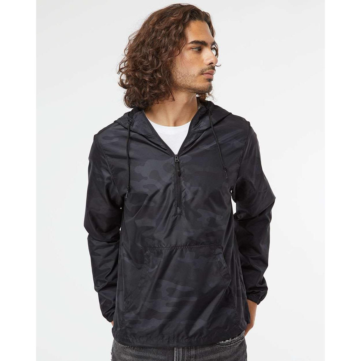 no-logo Independent Trading Co. Lightweight Windbreaker Pullover Jacket -Men's Jackets-Independent Trading Co.-Thread Logic