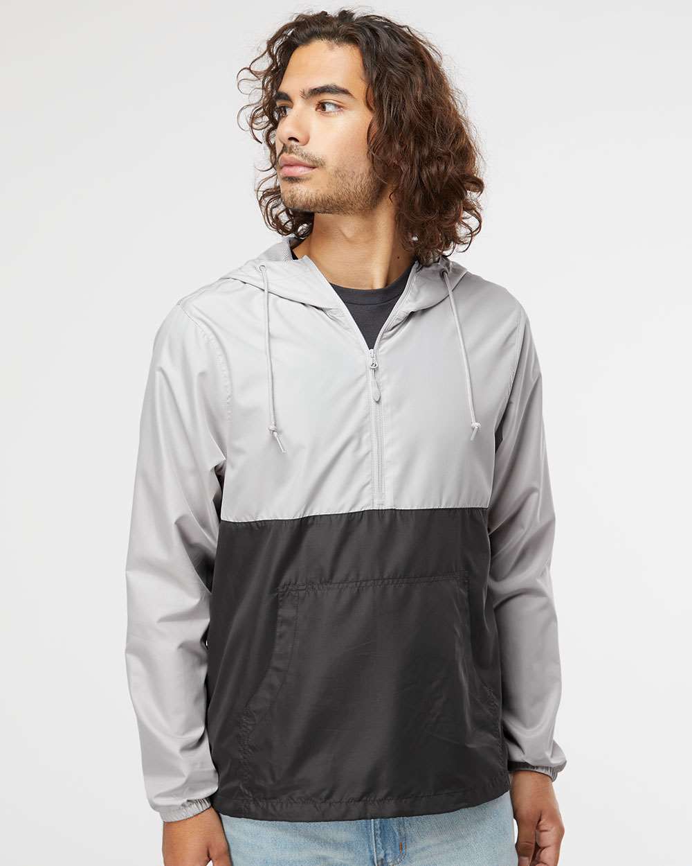 no-logo Independent Trading Co. Lightweight Windbreaker Pullover Jacket -Men's Jackets-Independent Trading Co.-Thread Logic