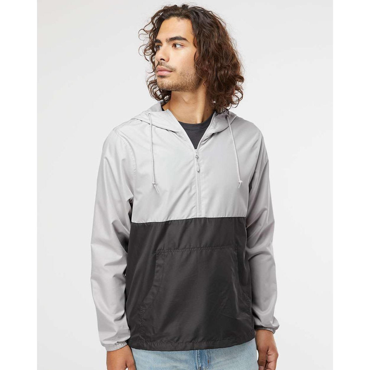 no-logo Independent Trading Co. Lightweight Windbreaker Pullover Jacket -Men's Jackets-Independent Trading Co.-Thread Logic