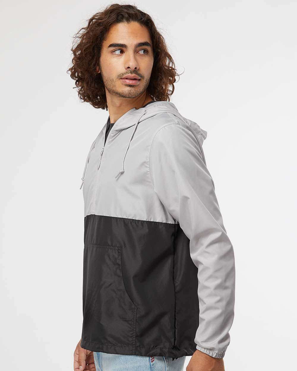 no-logo Independent Trading Co. Lightweight Windbreaker Pullover Jacket -Men's Jackets-Independent Trading Co.-Thread Logic