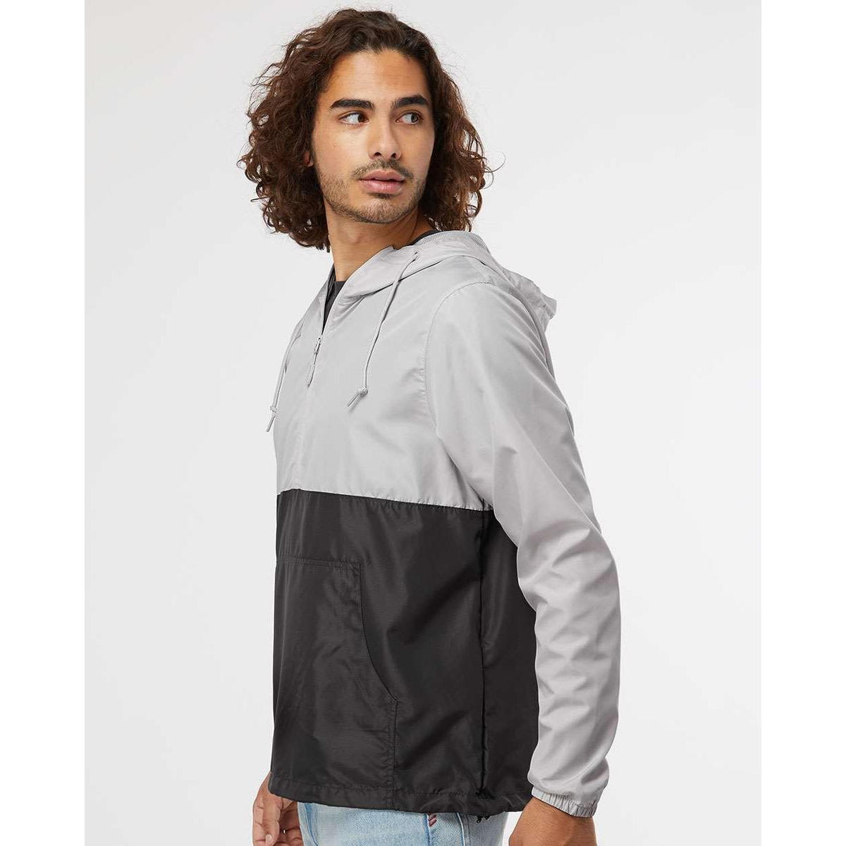 no-logo Independent Trading Co. Lightweight Windbreaker Pullover Jacket -Men's Jackets-Independent Trading Co.-Thread Logic
