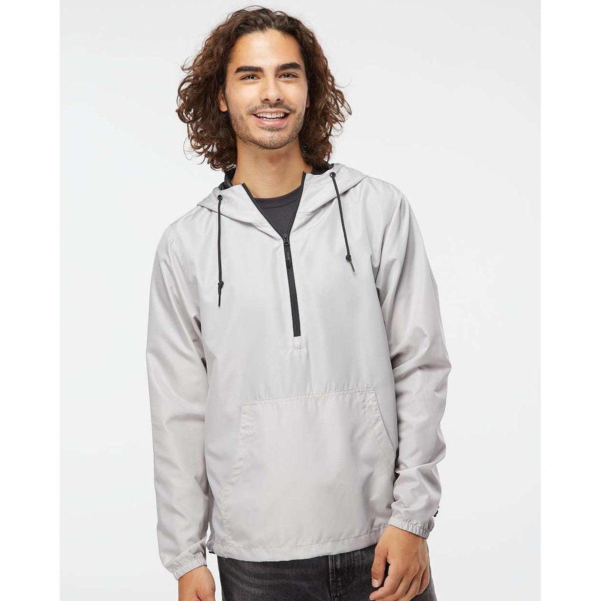 no-logo Independent Trading Co. Lightweight Windbreaker Pullover Jacket -Men's Jackets-Independent Trading Co.-Thread Logic