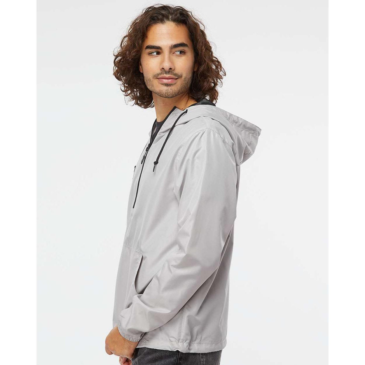 no-logo Independent Trading Co. Lightweight Windbreaker Pullover Jacket -Men's Jackets-Independent Trading Co.-Thread Logic