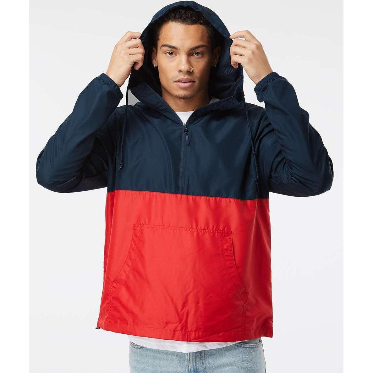 no-logo Independent Trading Co. Lightweight Windbreaker Pullover Jacket -Men's Jackets-Independent Trading Co.-Thread Logic
