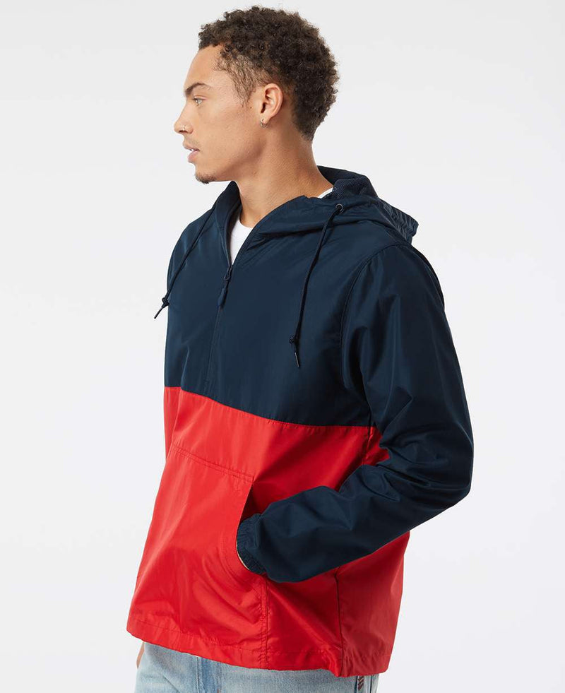 Independent Trading Co. EXP54LWP Lightweight Quarter-Zip Windbreaker Pullover Jacket Classic Navy/ Red L
