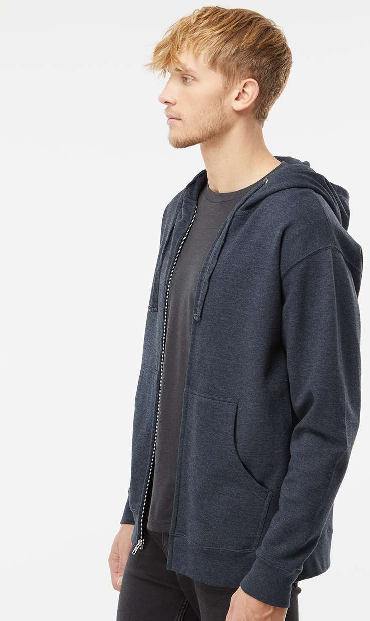 no-logo Independent Trading Co. Midweight Full-Zip Hooded Sweatshirt -Men's Layering-Independent Trading Co.-Thread Logic