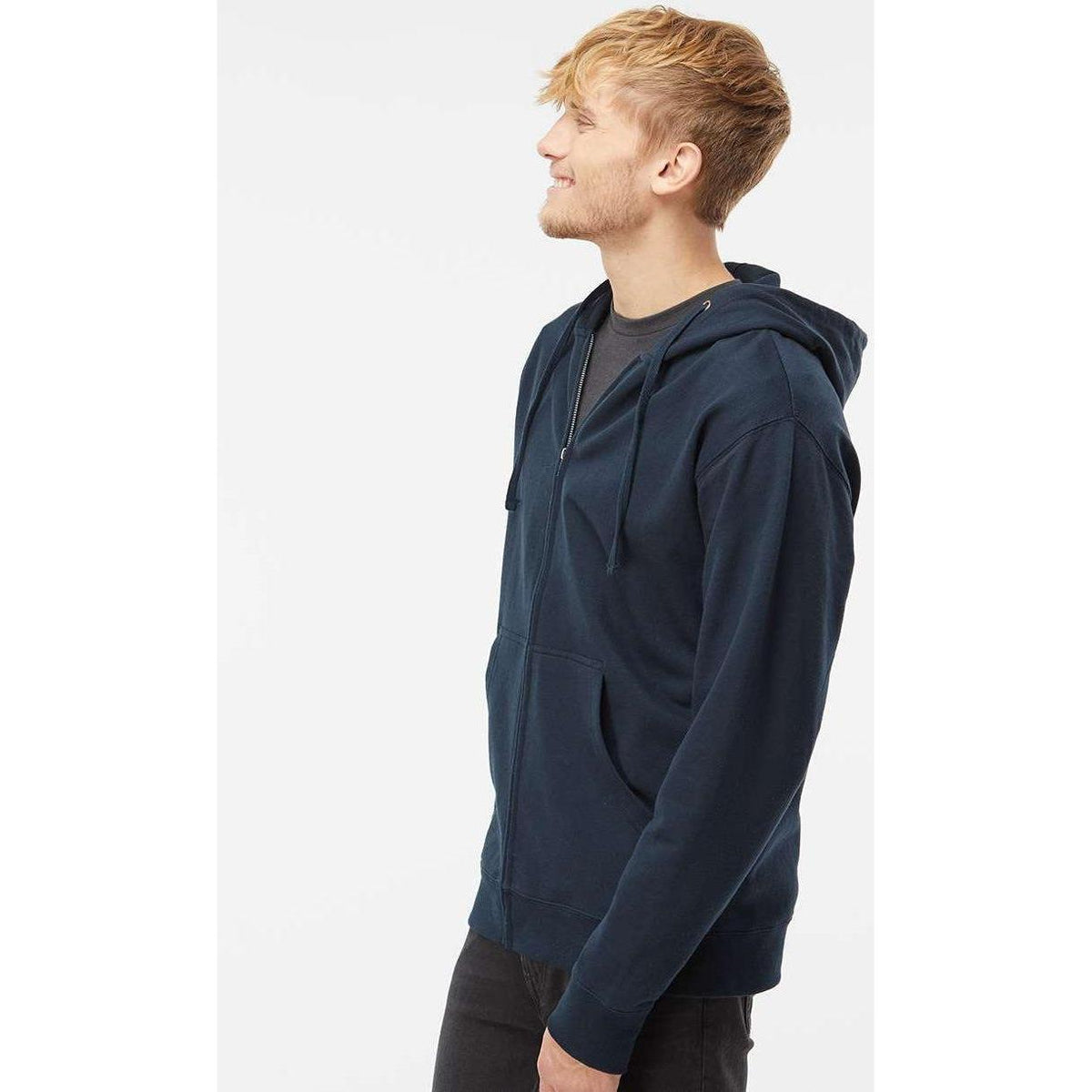 no-logo Independent Trading Co. Midweight Full-Zip Hooded Sweatshirt -Men's Layering-Independent Trading Co.-Thread Logic