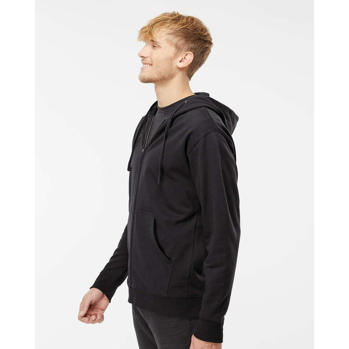 no-logo Independent Trading Co. Midweight Full-Zip Hooded Sweatshirt -Men's Layering-Independent Trading Co.-Thread Logic