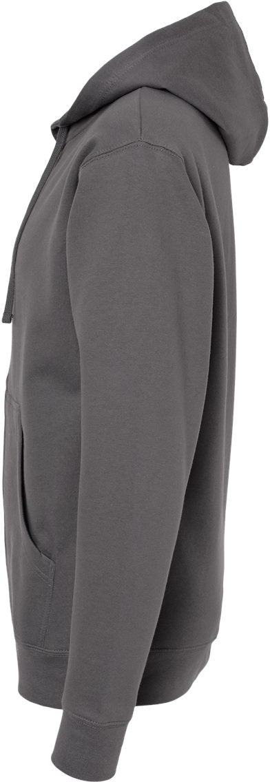 Independent Trading Co. Midweight Zip Hoodie - Charcoal Heather Full-Zip Sweatshirt With Jersey-Lined Hood (Men's)