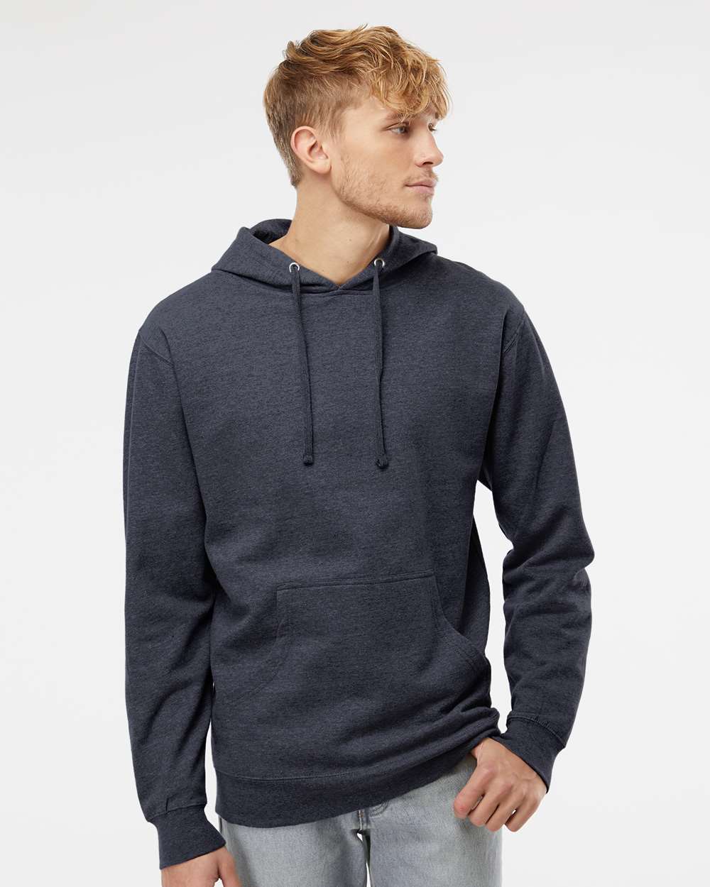 Independent Trading Co. Midweight Hoodie – Charcoal Heather Pullover Sweatshirt With Front Pocket