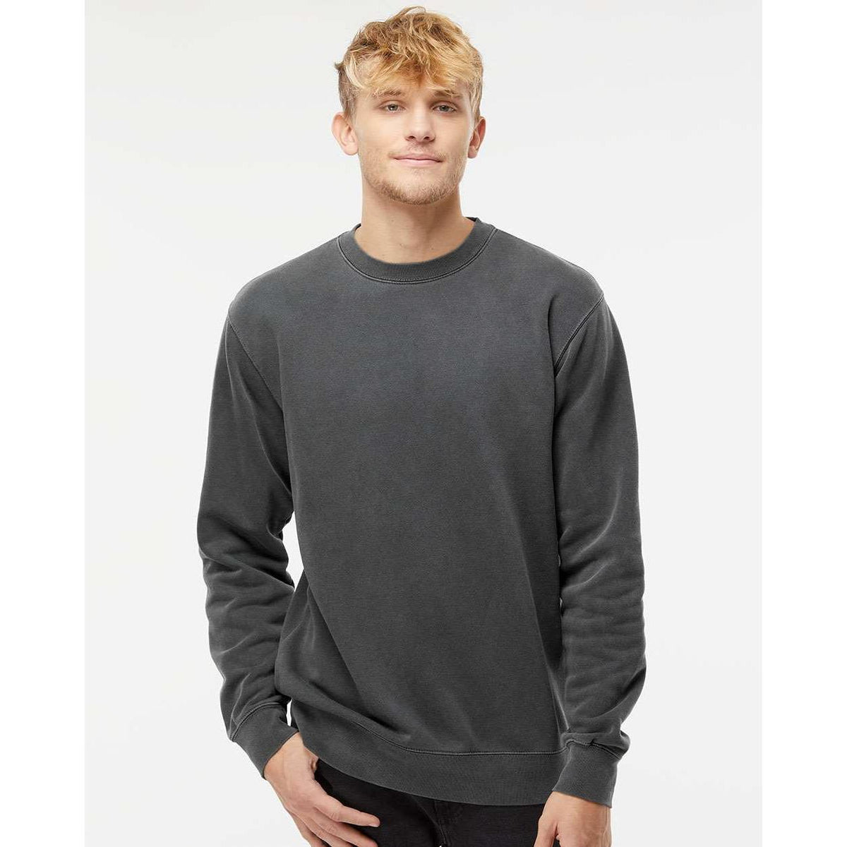 no-logo Independent Trading Co. Midweight Pigment-Dyed Sweatshirt-Men's Layering-Independent Trading Co.-Thread Logic