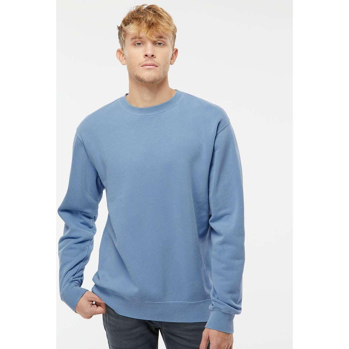no-logo Independent Trading Co. Midweight Pigment-Dyed Sweatshirt-Men's Layering-Independent Trading Co.-Thread Logic