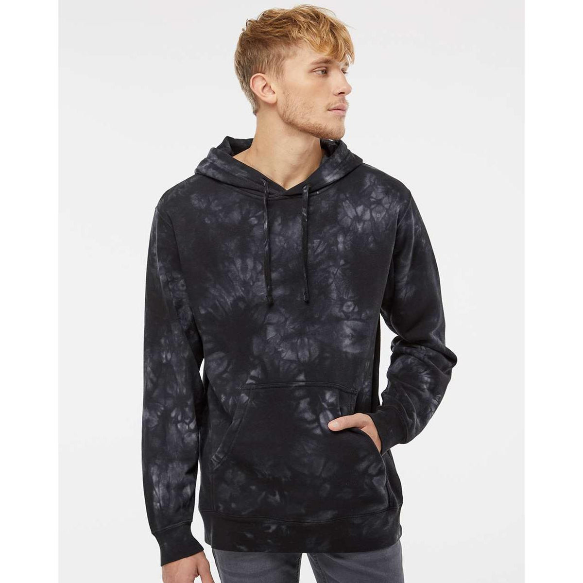 no-logo Independent Trading Co. Midweight Tie-Dye Hooded Sweatshirt-Men's Layering-Independent Trading Co.-Thread Logic
