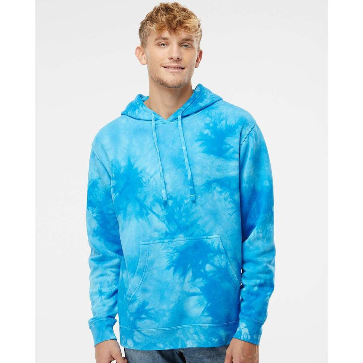no-logo Independent Trading Co. Midweight Tie-Dye Hooded Sweatshirt-Men's Layering-Independent Trading Co.-Thread Logic