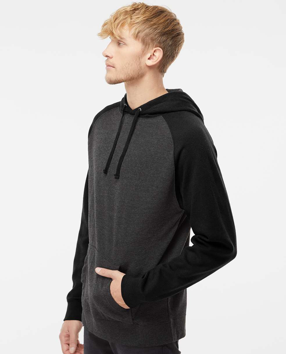 no-logo Independent Trading Co. Raglan Hooded Sweatshirt -Men's Layering-Independent Trading Co.-Thread Logic