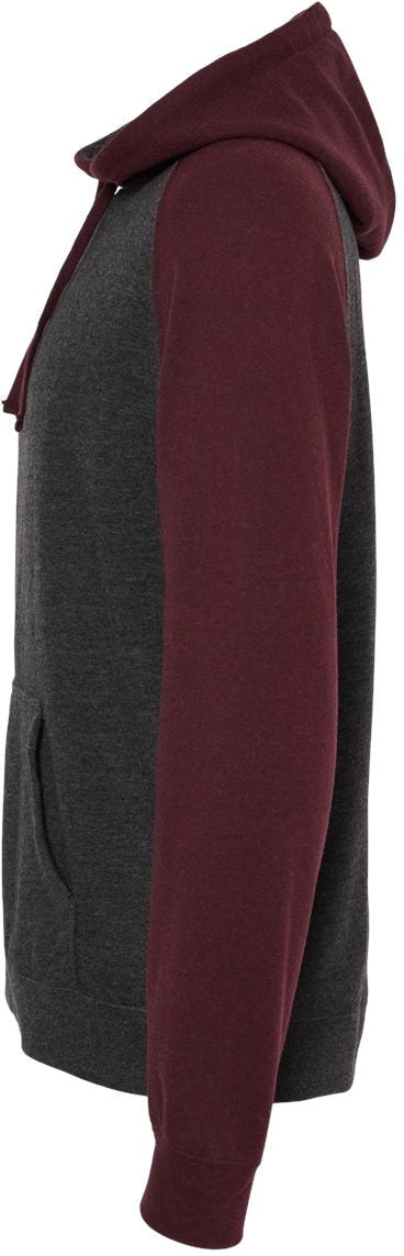 no-logo Independent Trading Co. Raglan Hooded Sweatshirt -Men's Layering-Independent Trading Co.-Thread Logic