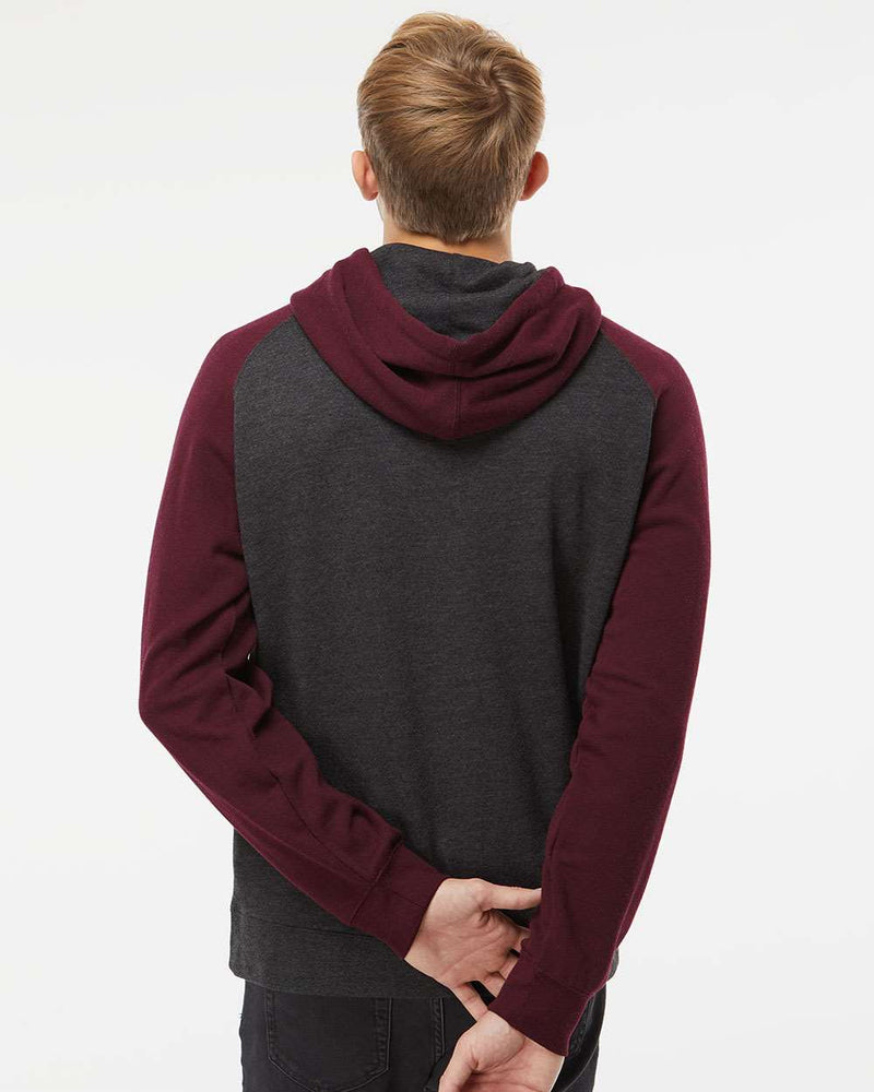 no-logo Independent Trading Co. Raglan Hooded Sweatshirt -Men's Layering-Independent Trading Co.-Thread Logic