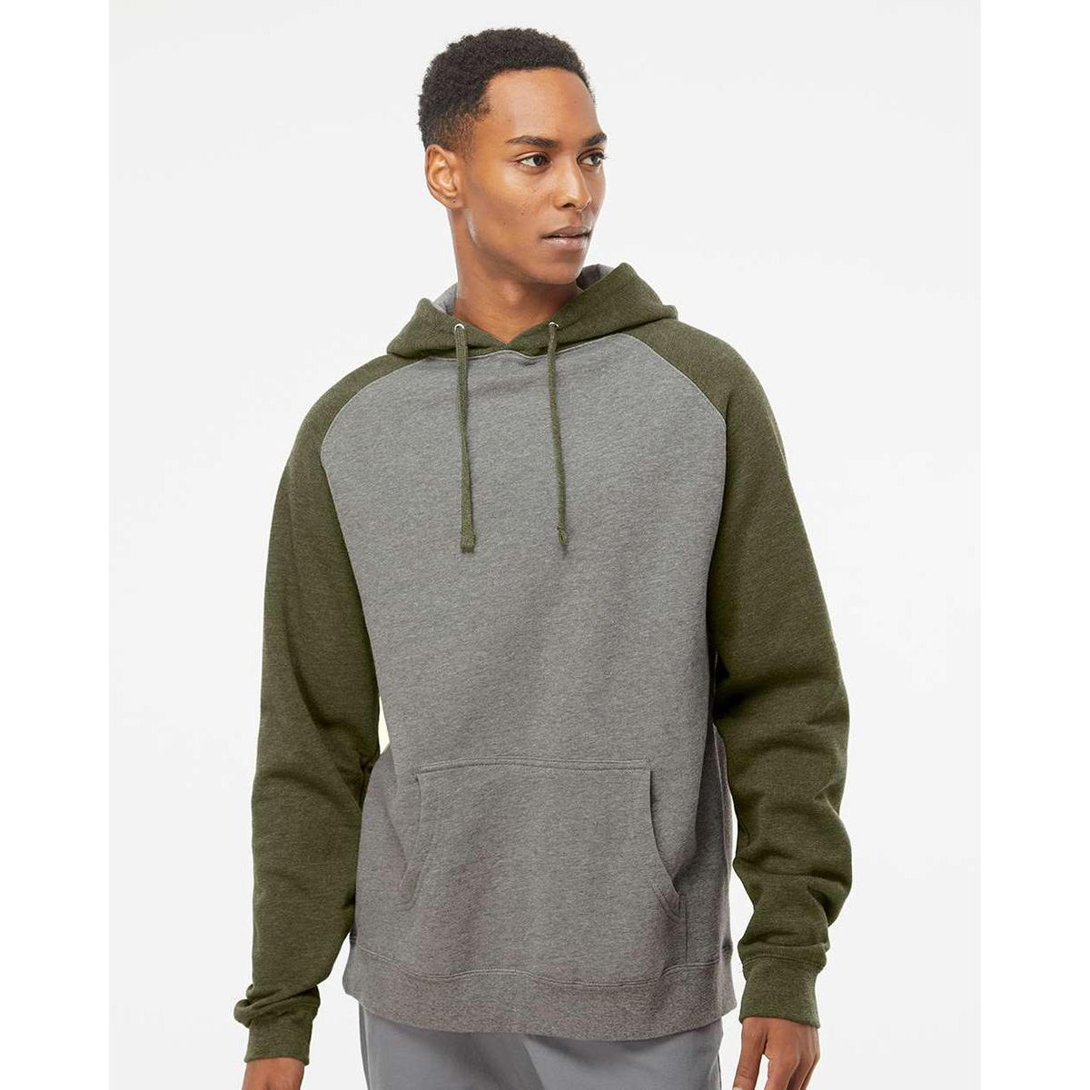 no-logo Independent Trading Co. Raglan Hooded Sweatshirt -Men's Layering-Independent Trading Co.-Thread Logic