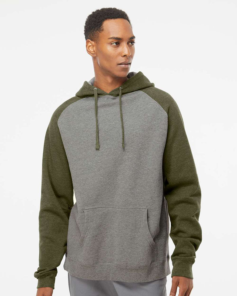 no-logo Independent Trading Co. Raglan Hooded Sweatshirt -Men's Layering-Independent Trading Co.-Thread Logic